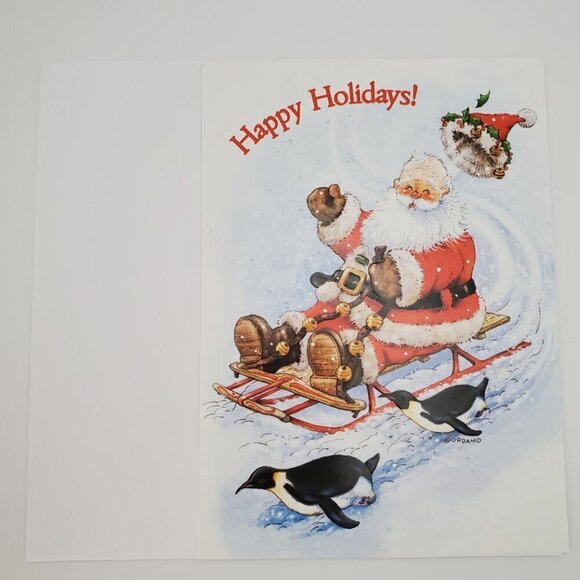 Lot of 6 Paper Magic Group Santa "Happy Holidays!" Holiday Cards with Envelops - Picture 2 of 5